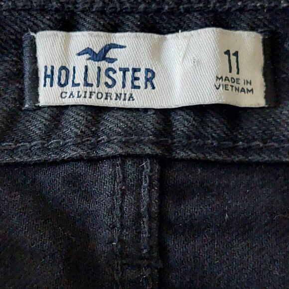 Hollister Black Denim Ultra High-Rise Midi-Skirt Junior's Size 11 - Picture 5 of 7